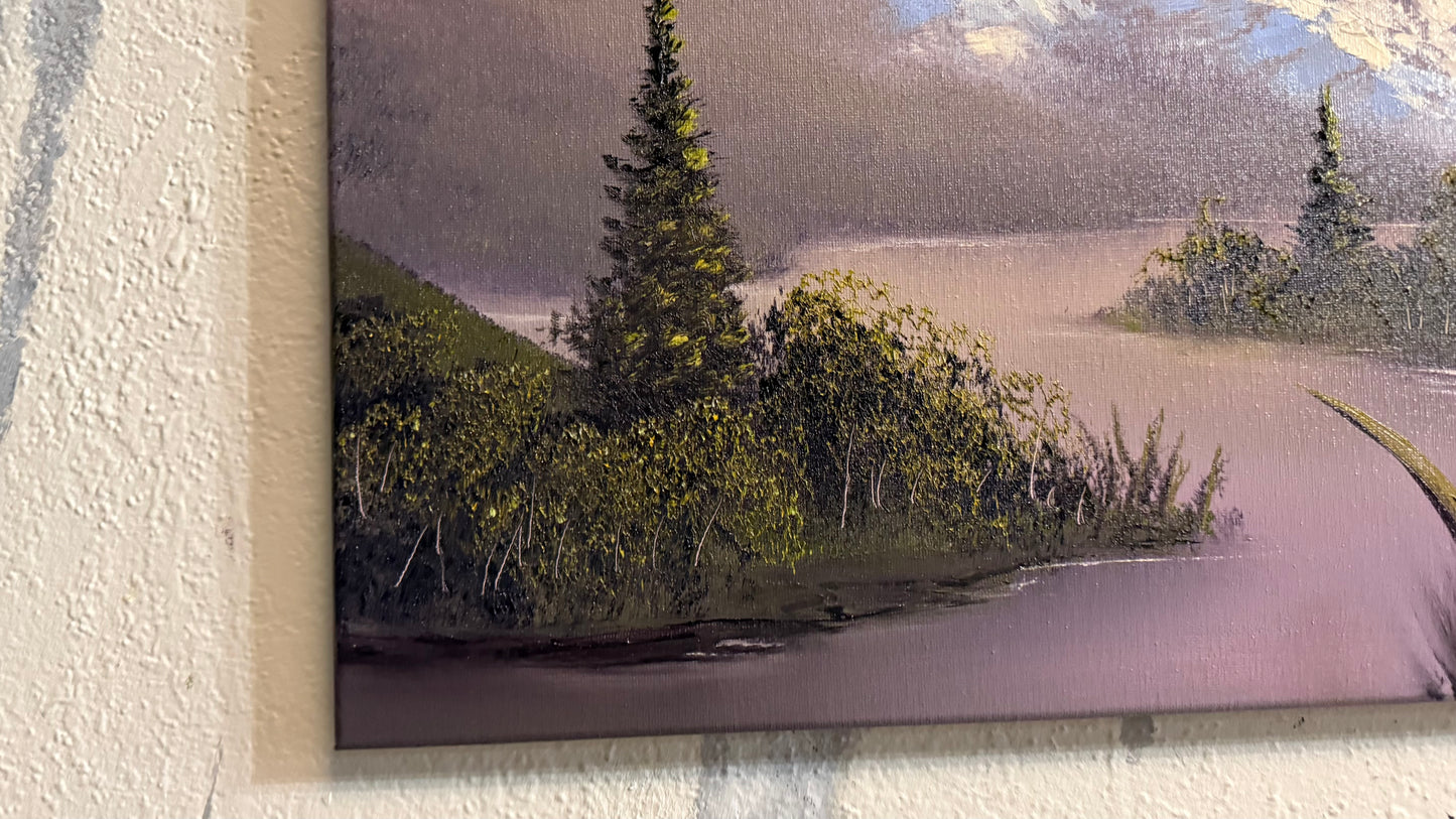Painting #2359 - 16x20" Canvas - Sunset Landscape painted 3-27-26