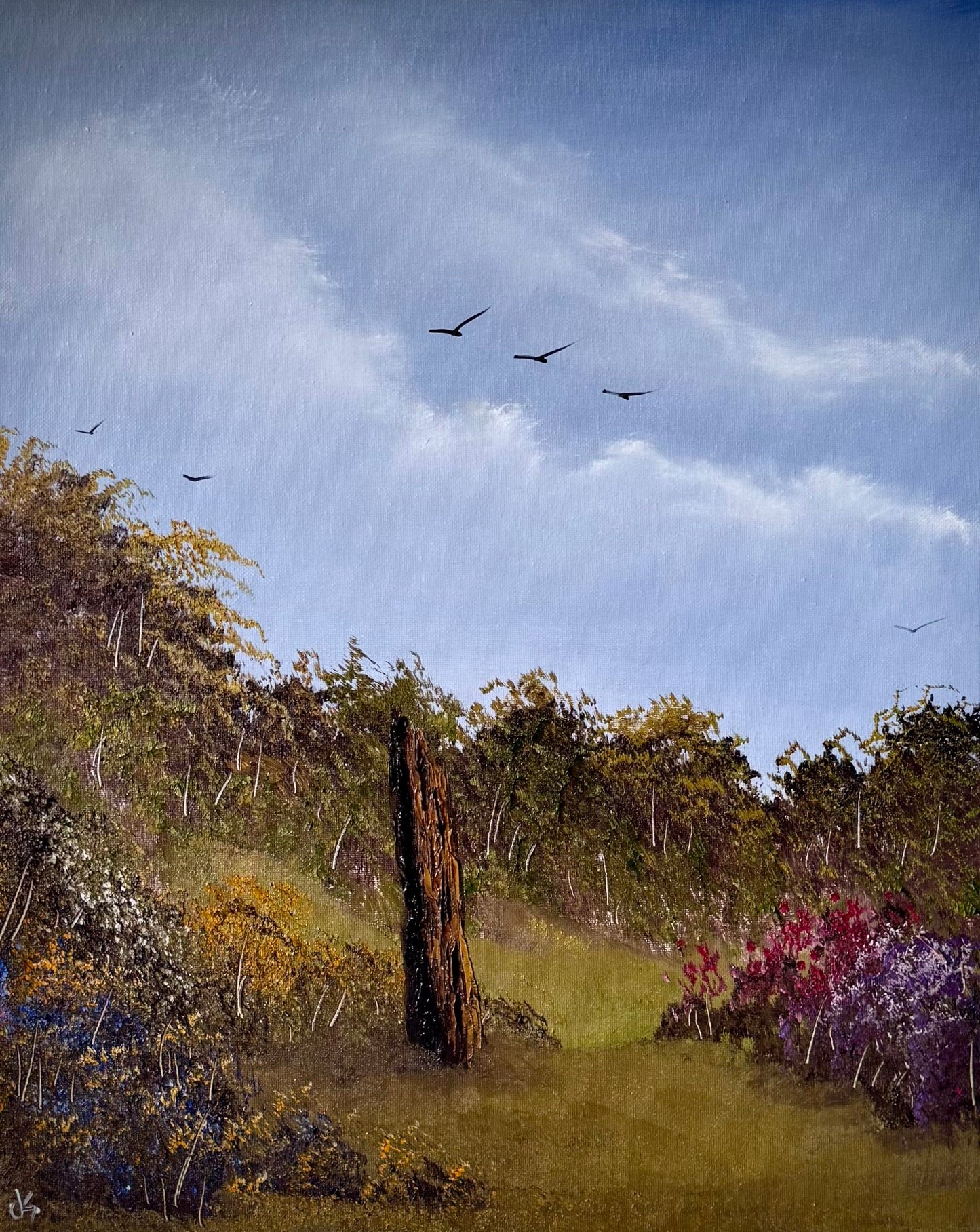 Painting #2447 - 16x20" Canvas - Fence Post painted 5-19-26
