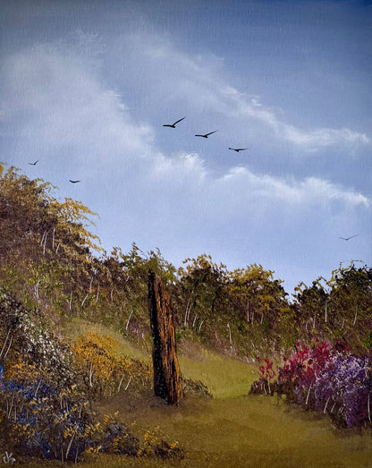 Painting #2447 - 16x20" Canvas - Fence Post painted 5-19-26