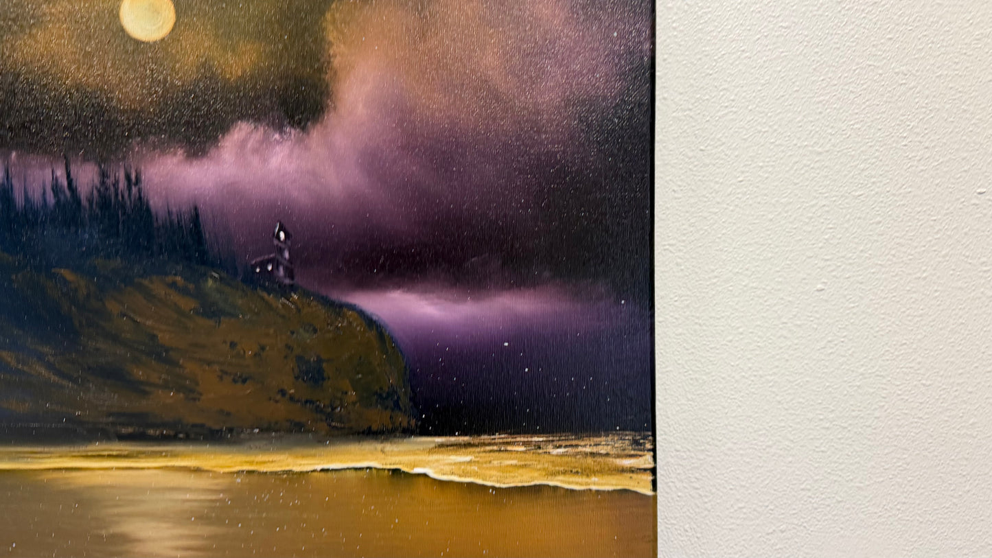 Painting #2520 - 16x20" Canvas - Washington Coast Seascape painted 7-19-26