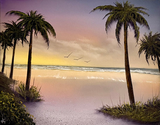 Painting #2244 - 16x20" Canvas - Tropical Seascape painted 1-18-26