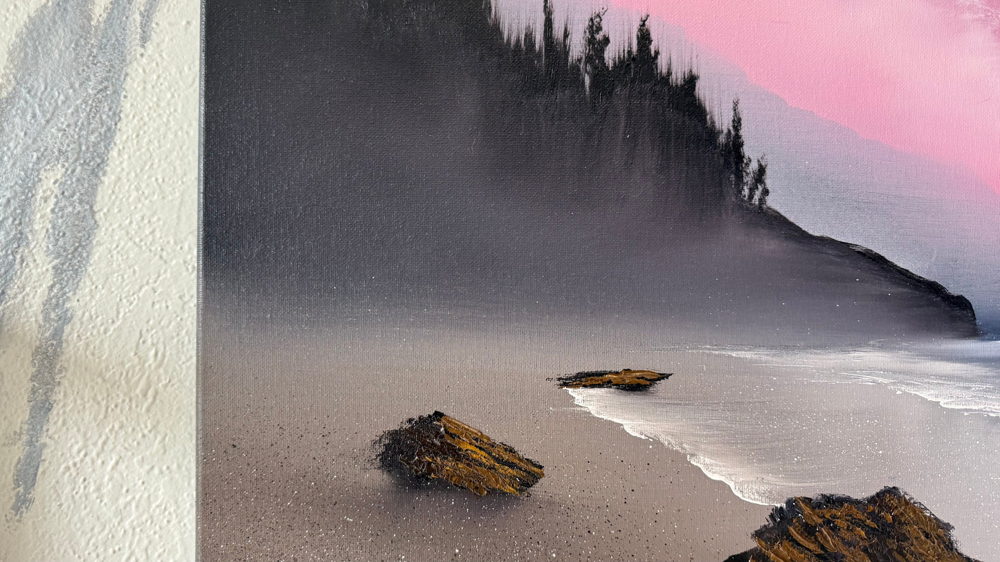 Painting #2118 - 18x24" Canvas - Oregon Coast Sunset painted 10-25-25