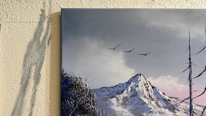 Painting #2257 - 18x24" Canvas - Winter Landscape painted 1-25-26