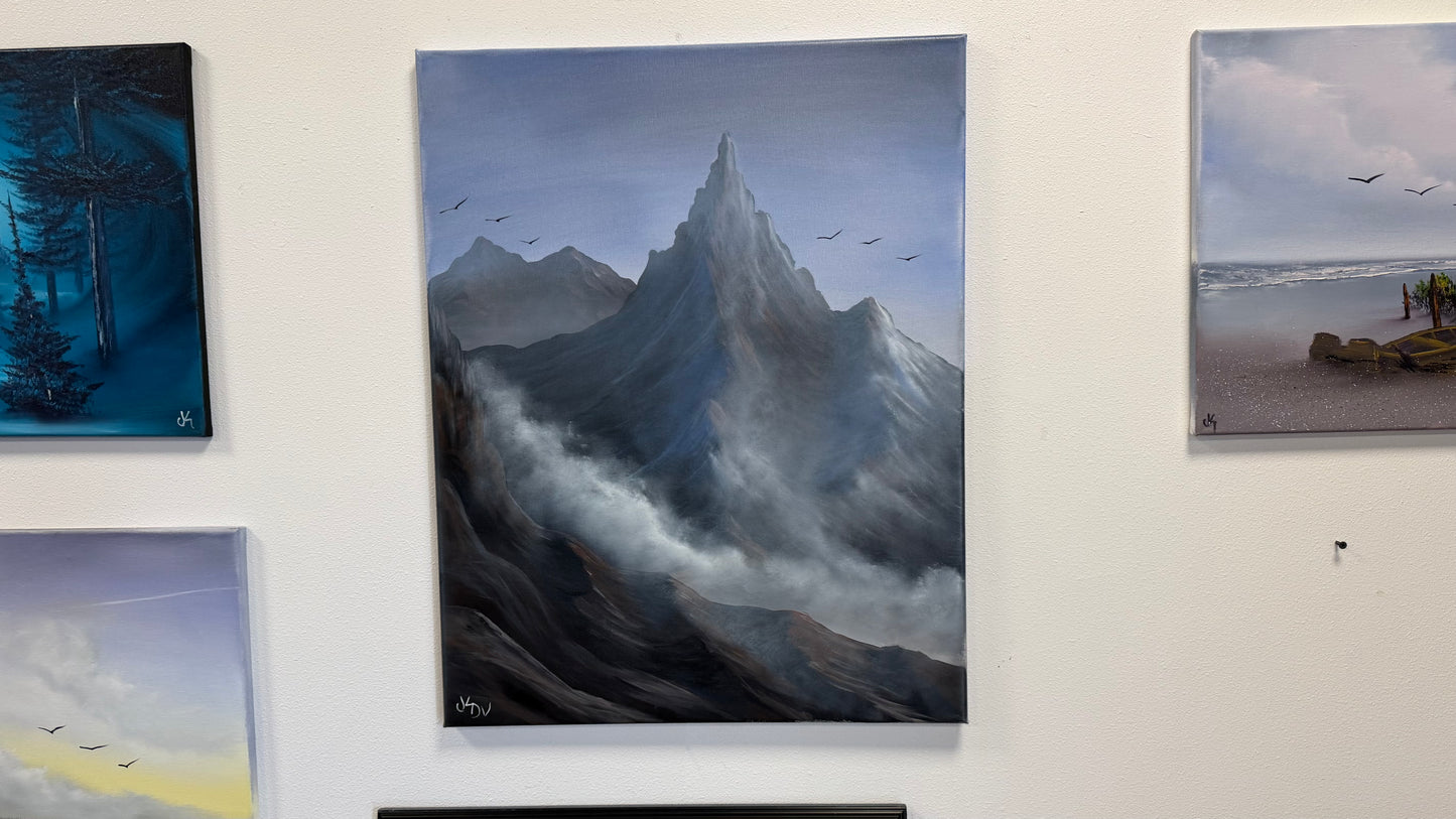 Painting #2572 - 22x28" Canvas - Josh and Dani Mountain Landscape painted on 8-29-26