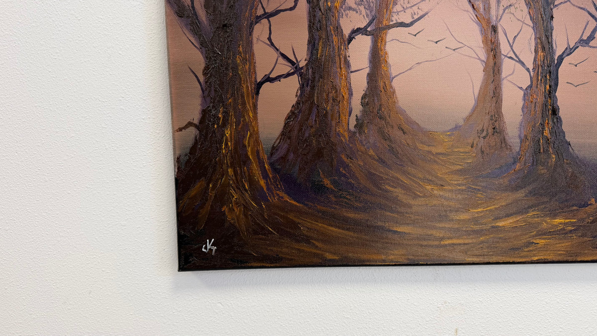 Painting #2660 - 16x20" Canvas - Forest Landscape painted 10-23-26