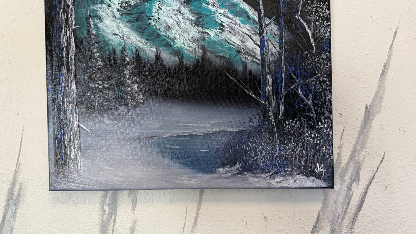 Painting #2249 - 16x20" Canvas - Space Mountain painted 1-21-26