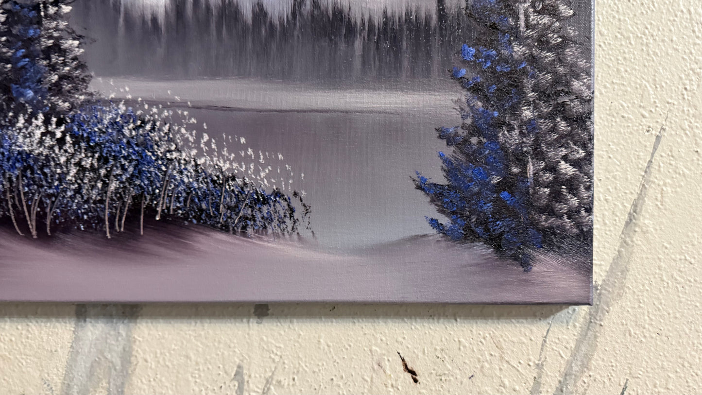 Painting #2272 - 16x20" Canvas - Winter Landscape painted 2-5-26