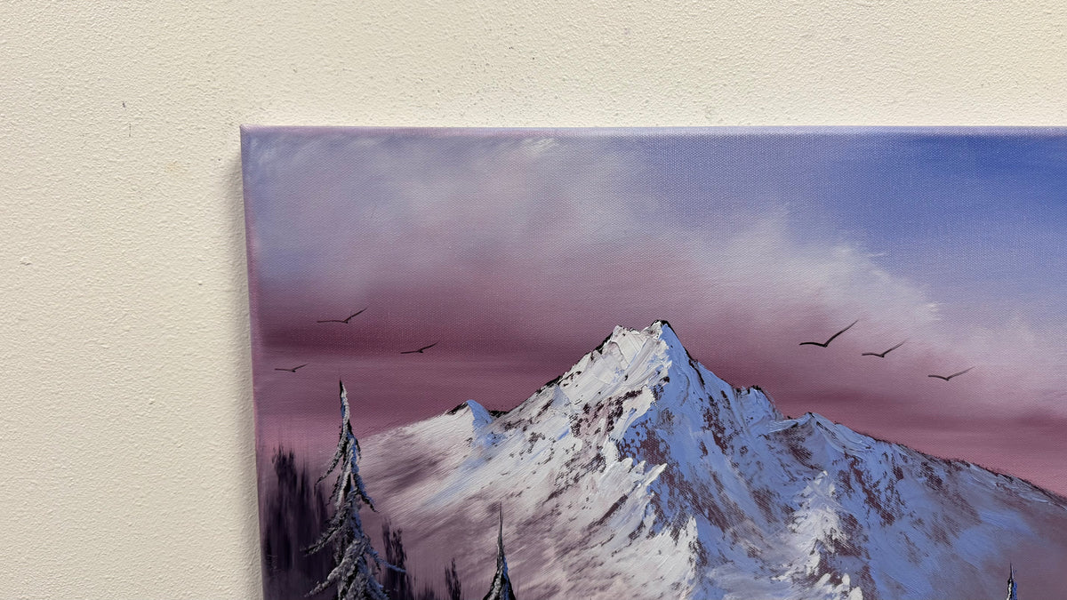 Painting #2658 - 20x24" Canvas - Winter Landscape painted 10-22-26