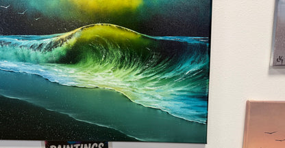 Painting #2550 - 24x30" Canvas - Crashing Waves Seascape painted 8-14-26