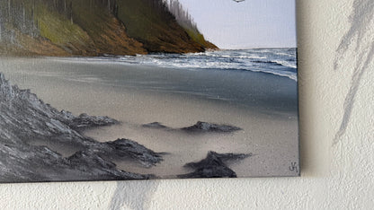 Painting #2401 - 16x20" Canvas - Pacific Northwest Seascape painted 4-20-26