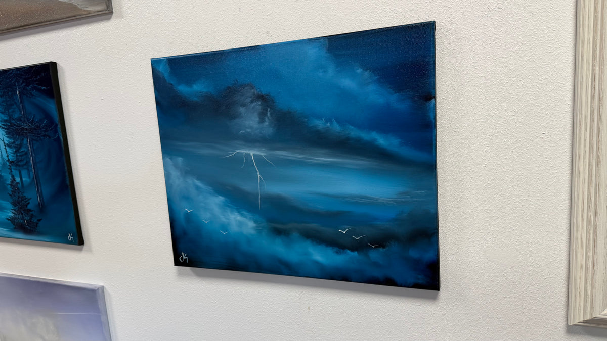 Painting #2604 - 16x20" Canvas - Dramatic Cloud Landscape painted 9-17-26
