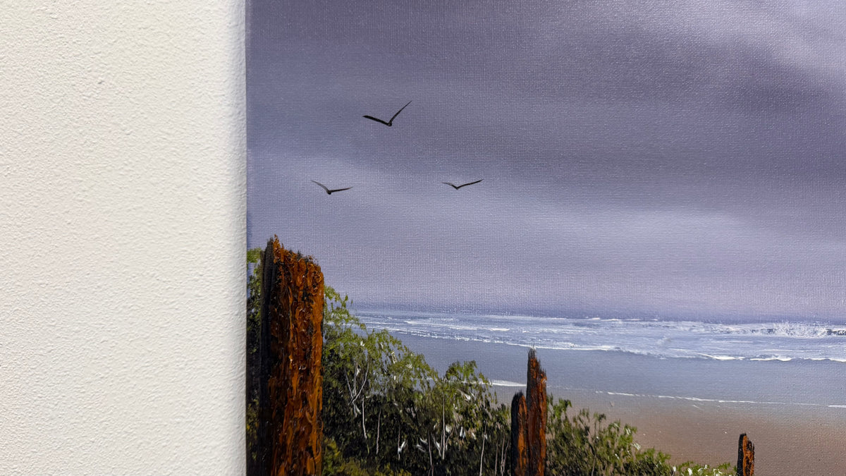 Painting #2615 - 16x20" Canvas - East Coast Seascape painted 9-24-26