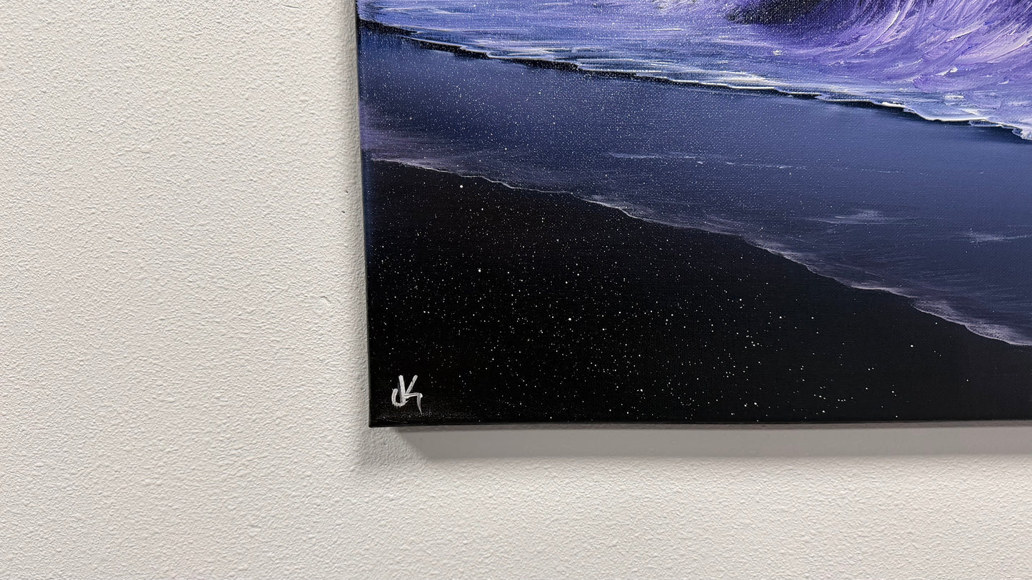 Painting #2518 - 16x20" Canvas - Crashing Wave Seascape painted 7-17-26