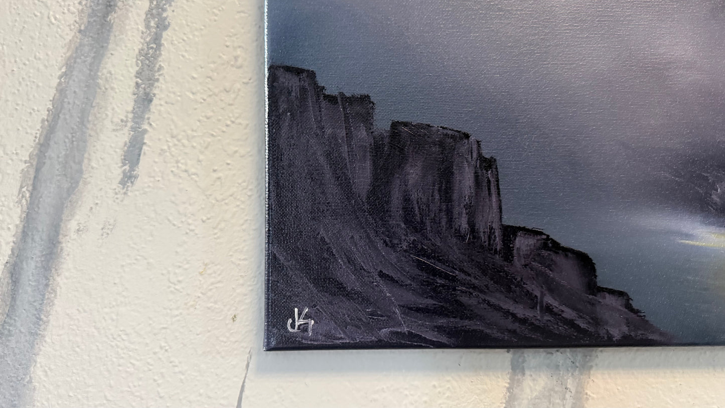 Painting #2230 - 16x20" Canvas - Lighthouse Seascape painted 1-10-26