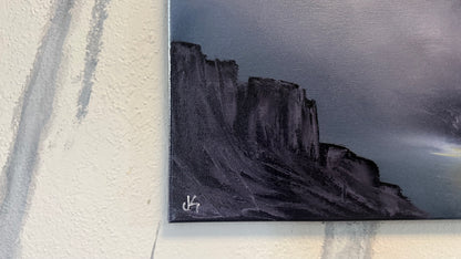 Painting #2230 - 16x20" Canvas - Lighthouse Seascape painted 1-10-26