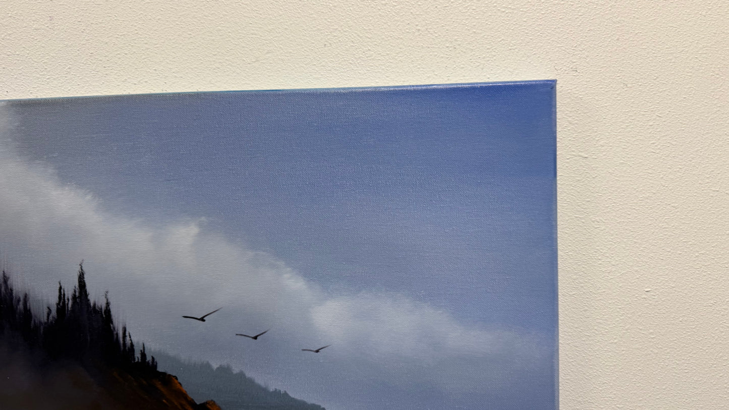 Painting #2568 - 20x24" Canvas - Oregon Coast Seascape painted 8-27-26
