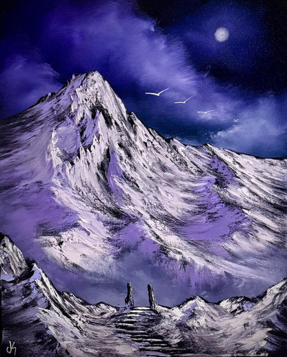 Painting #2439 - 16x20" Canvas - Mountain Landscape painted 5-15-26