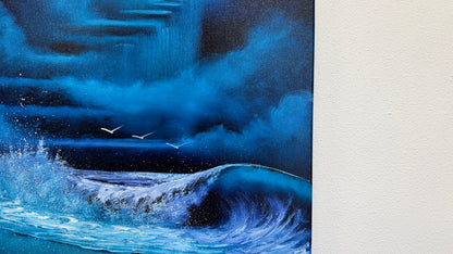 Painting #2525 - 16x20" Canvas - Stairway to Heaven Seascape painted 7-24-26