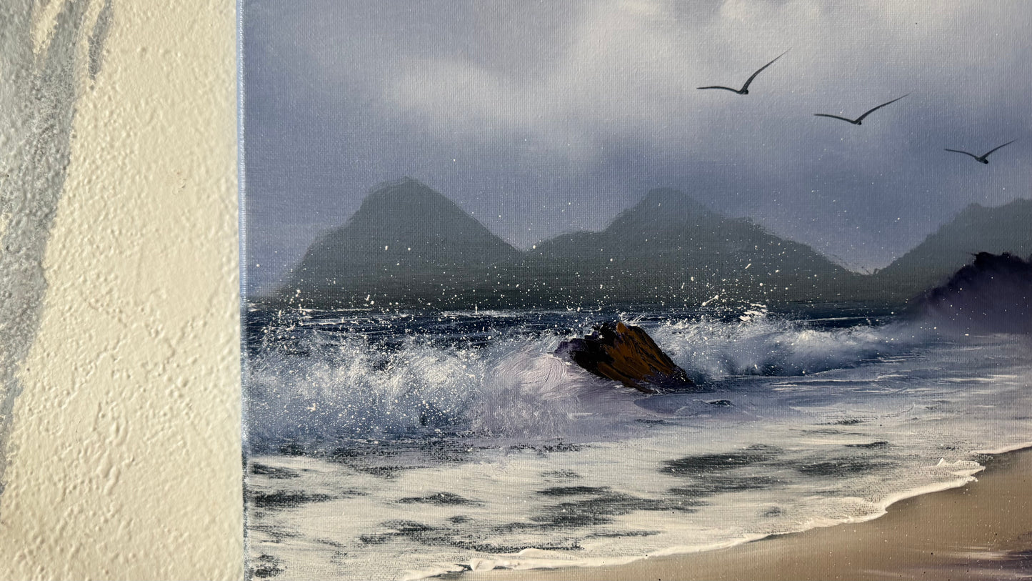 Painting #2150 - 16x20" Canvas - Oregon Coast Seascape Painted 11-17-25