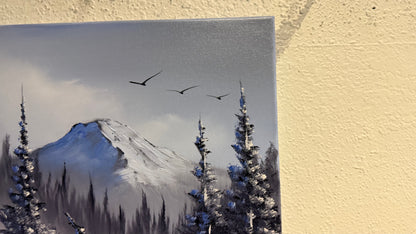 Painting #2140 - 16x20" Canvas - Mt Hood Snow Park Landscape painted 11-9-25