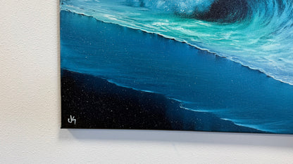 Painting #2570 - 22x28" Canvas - Cloud Stairway Crashing Wave Seascape painted on 8-28-26