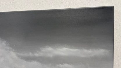 Painting #2523 - 18x24" Canvas - Black and White Seascape painted 7-23-26