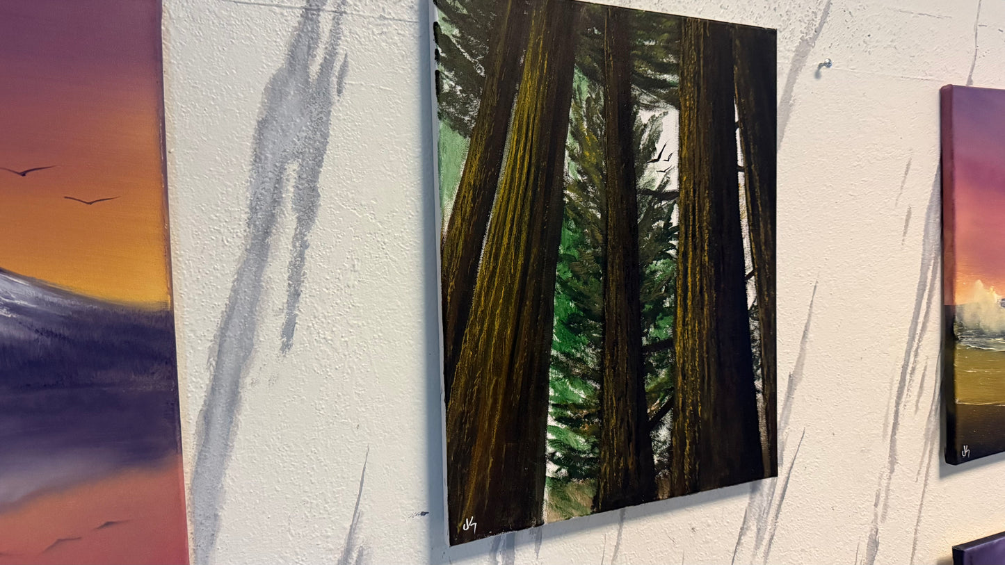 Painting #2301 - 16x20" Canvas - Acrylic Forest painted 2-23-26