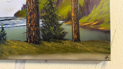 Painting #2454 - 16x20" Canvas - Oregon Coast Seascape painted 5-23-26