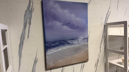 Painting #2169 - 18x24" Canvas - Crashing Wave Seascape painted 12-4-25