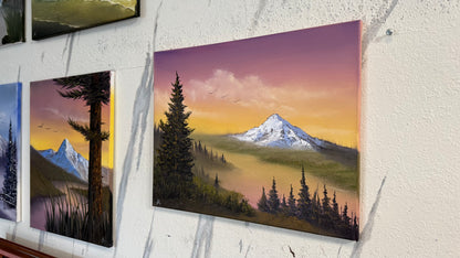 Painting #2399 - 16x20" Canvas - Mt Hood Columbia River Landscape painted 4-19-26