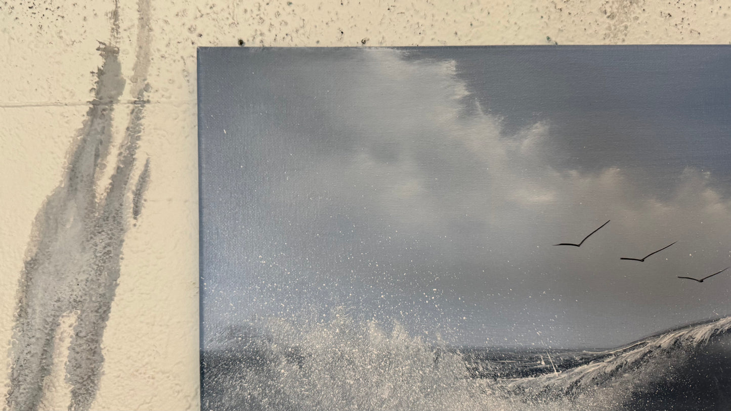 Painting #2365 - 16x20" Canvas - Crashing Wave Seascape painted 3-30-26