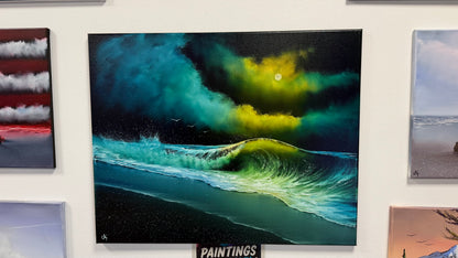 Painting #2550 - 24x30" Canvas - Crashing Waves Seascape painted 8-14-26
