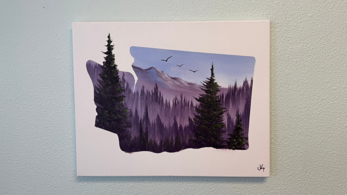 Painting #2110 - 16x20" Canvas - Washington Forest painted 10-19-25