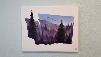 Painting #2110 - 16x20" Canvas - Washington Forest painted 10-19-25
