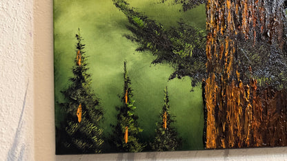 Painting #2490 - 16x20" Canvas - Forest Full Moon painted 6-19-26