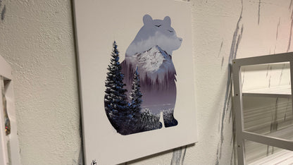 Painting #2066 - 16x20" Canvas - Sitting Bear painted 9-20-25