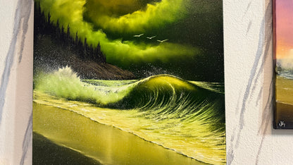Painting #2352 - 24x36" Pro Series Canvas - Crashing Wave Seascape painted 3-23-26