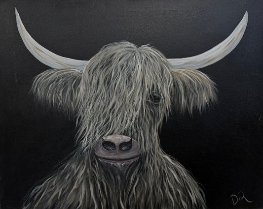 Painting # by Dani from Happily Painted - 16x20" Canvas - Highland Cow