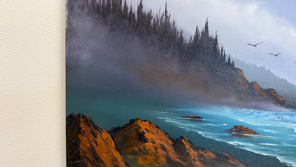 Painting #2568 - 20x24" Canvas - Oregon Coast Seascape painted 8-27-26