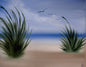 Painting #2202 - 16x20" Canvas - Dune Grass Seascape painted 12-27-25