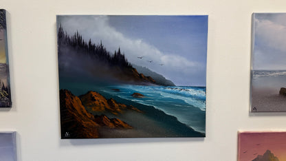 Painting #2568 - 20x24" Canvas - Oregon Coast Seascape painted 8-27-26