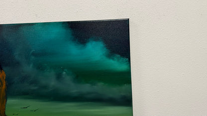 Painting #2633 - 18x24" Canvas - Sunset Seascape painted 10-2-26