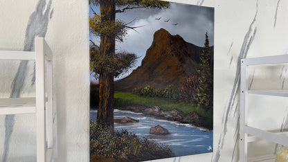 Painting #2058 - 20x24" Canvas - Summer Mountain Landscape painted 9-15-25