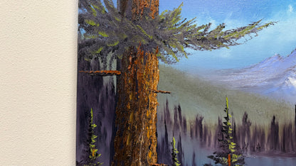 Painting #2535 - 20x24" Canvas - Mountain Lake Landscape painted 7-31-26