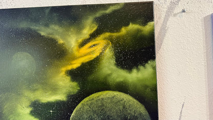 Painting #2464 - 18x24" Canvas - Space Seascape painted 5-28-26