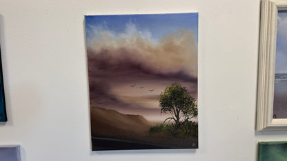 Painting #2602 - 16x20" Canvas - Dramatic Desert Sky painted 9-16-26
