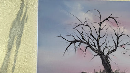 Painting #2179 - 16x20" Canvas - Solitary Tree Landscape painted 12-10-25