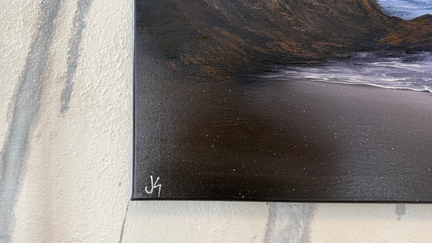 Painting #2208 - 16x20" Canvas - Night Seascape painted 12-29-25