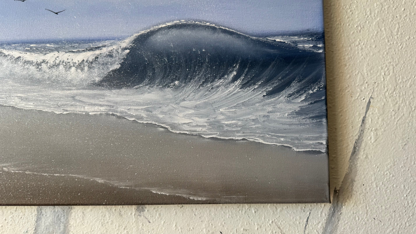 Painting #2468 - 16x20" Canvas - Crashing Wave Seascape painted 5-30-26