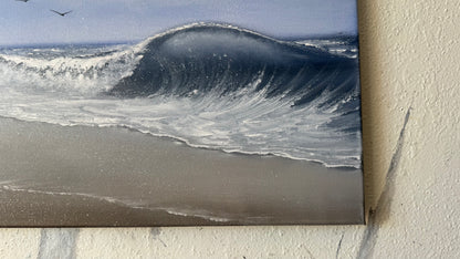 Painting #2468 - 16x20" Canvas - Crashing Wave Seascape painted 5-30-26
